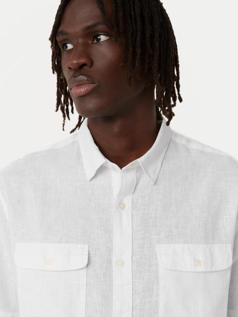 Frank And Oak The Short Sleeve Hemp Shirt in Bright White New Arrival