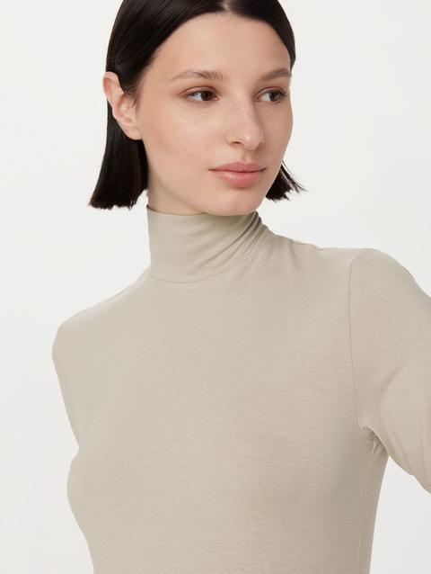 Frank And Oak The Short Sleeve Mockneck in Light Beige High Quality