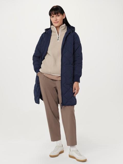 Frank And Oak The Skyline Maxi Hooded Coat in Space Blue For Sale