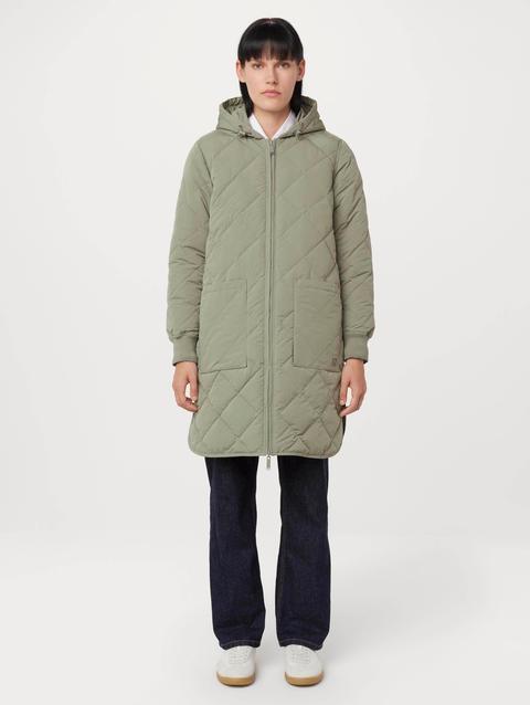 Frank And Oak The Skyline Maxi Hooded Coat in Vetiver Green Free shipping