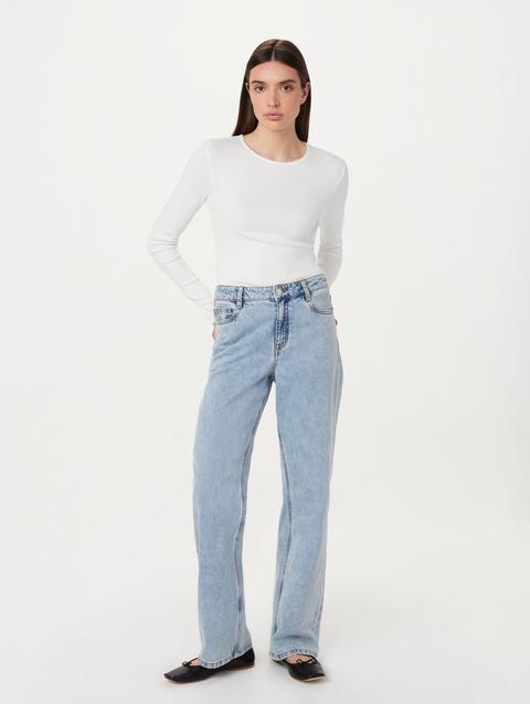 Frank And Oak The Slim Ribbed Long Sleeve Top in White Best Price