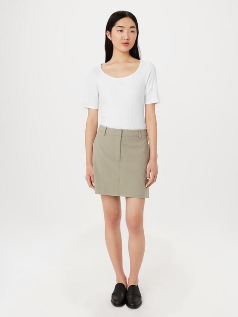 Frank And Oak The Slim Ribbed Top in Bright White Best Seller