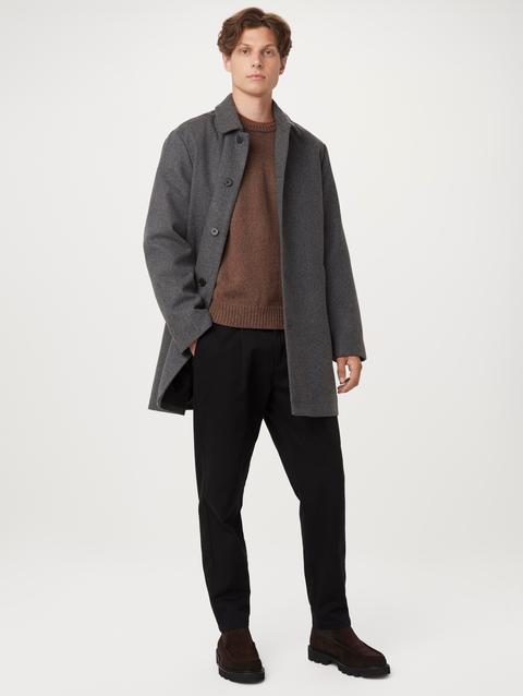 Frank And Oak The Smith Mac Topcoat in Charcoal Grey New Arrival