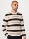 Frank And Oak The Striped Crewneck in Light Beige New Arrival