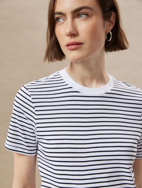 Frank And Oak The Striped Essential T-Shirt in White Best Seller