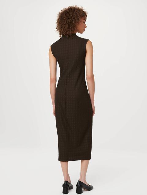 Frank And Oak The Textured Midi Dress in Dark Chocolate Same Day Delivery