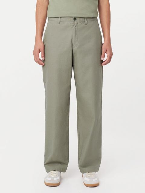 Frank And Oak The Theo Baggy Ripstop Pant in Vetiver Green On Sale