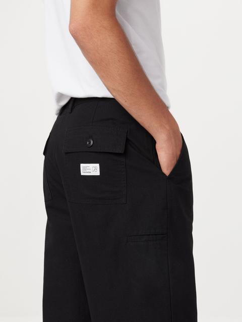 Frank And Oak The Theo Baggy Ripstop Pant in Washed Black On Sale