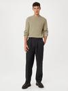 Frank And Oak The Theo Pleated Baggy Pant in Black New Arrival