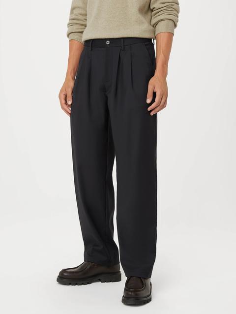 Frank And Oak The Theo Pleated Baggy Pant in Black New Arrival