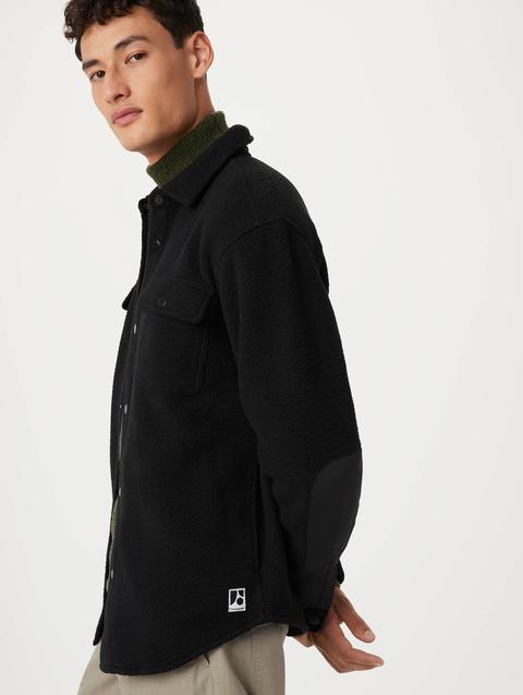 Frank And Oak The Tundra Polar Fleece Overshirt in Black Best Buy