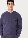 Frank And Oak The Utility Fleece Sweatshirt in Midnight Mauve New Arrival