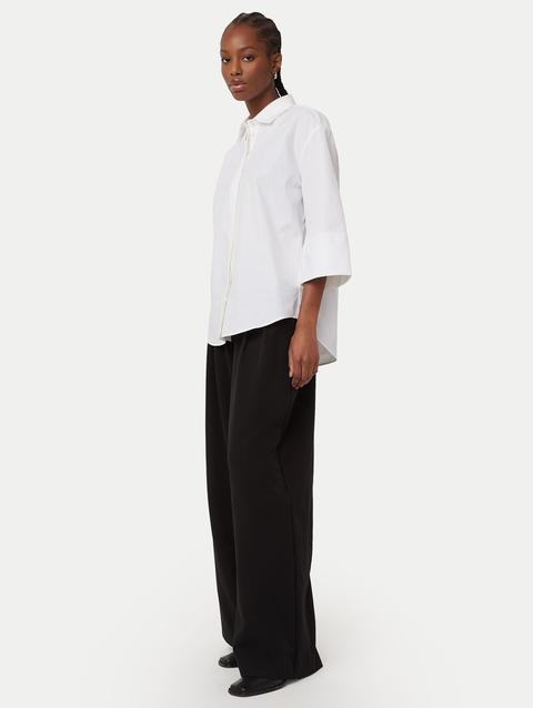 Frank And Oak The Wide Sleeve Poplin Shirt  in White New Arrival