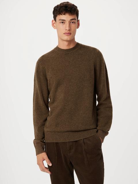 Frank And Oak The Yak Wool Crewneck Sweater in Mustang Brown Best Seller