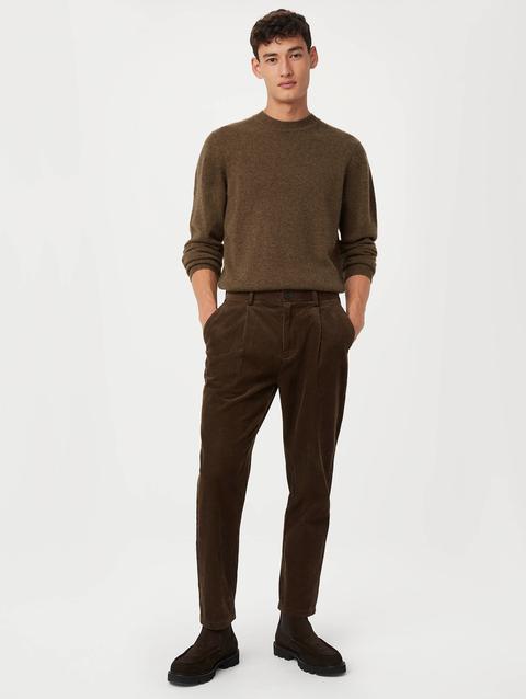 Frank And Oak The Yak Wool Crewneck Sweater in Mustang Brown Best Seller