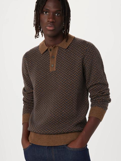 Frank And Oak The Yak Wool Polo Sweater in Mustang Brown Best Buy