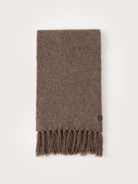 Frank And Oak The Yak Wool Scarf in Dark Taupe For Sale