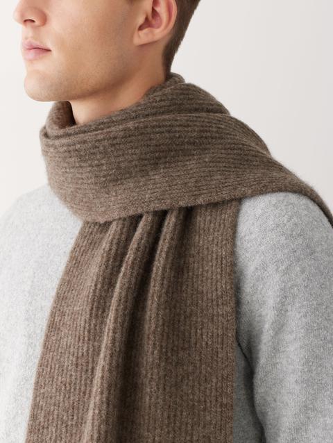 Frank And Oak The Yak Wool Scarf in Dark Taupe For Sale