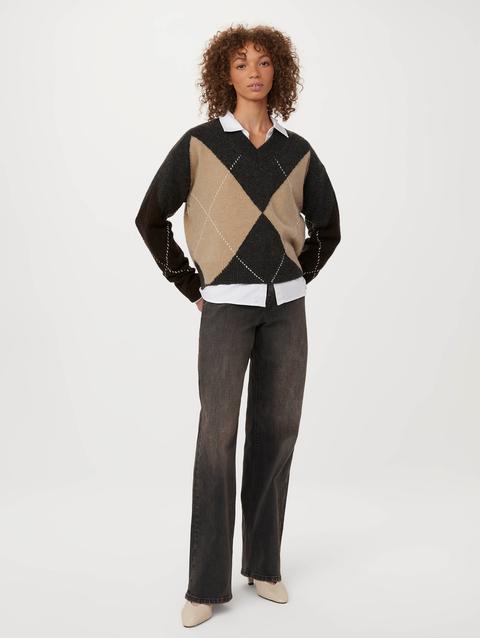 Frank And Oak The Yak Wool V Neck Sweater in Charcoal Grey Best Seller